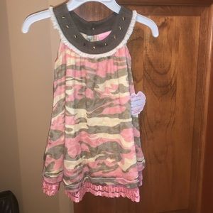 6/12 month camo pink dress